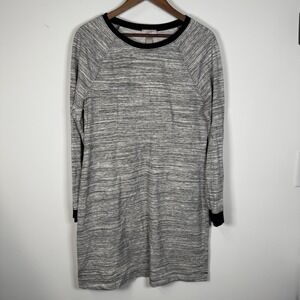 Loft Dress Tshirt Women's Long Sleeve Grey Weathered Small Textured Thing Casual